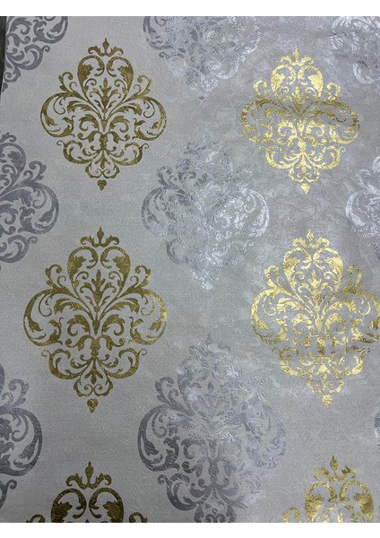Damaks Desen Gold Gümüş Duvar Kağıdı 13912
