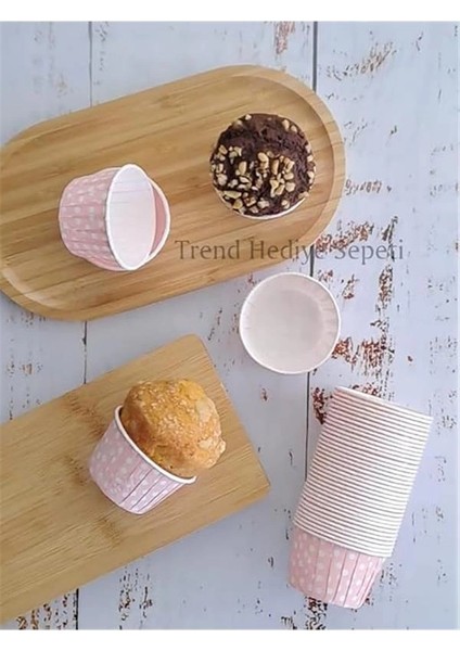 50'li Açık Pembe Puantiyeli Muffin Kek Kalıbı, Kek Kapsülü Cupcake Kalıbı indirimleri