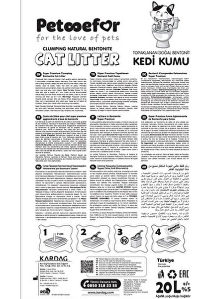 20 kg Toprak Kokulu Kahverengi Kedi Kumu, Organik ve Topaklaşan Özellikte fiyatları