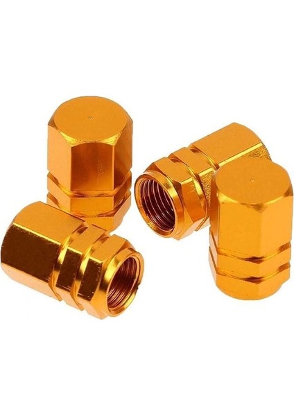 Alüminyum Altıgen Sibop Kapağı 4'lü Altın Sarı