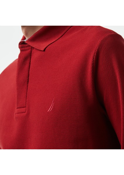 Erkek Bordo Slim Fit Uzun Kollu Polo Yaka T-Shirt K37015T.6VN
