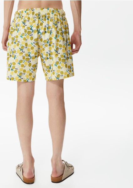 Erkek Sarı Baskılı Deniz Şortu T35515T.7BZ modelleri