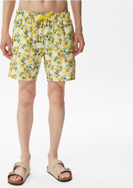 Erkek Sarı Baskılı Deniz Şortu T35515T.7BZ fırsatları