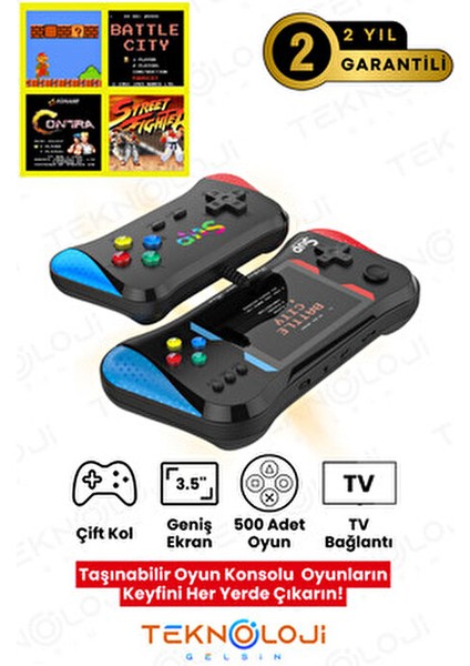 Oyun Retro Sup Konsolu X7M 3,5 Inç Ekran Taşınabilir Mini Gamepad HD/AV Çıkışı ile Uzun Süreli Batarya