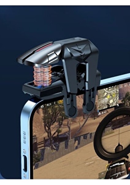 6 Parmak Oyuncu Tetik Aksamı Metal Malzeme ile iPhone Uyumlu Pubg Mobile Kontrol Cihazı