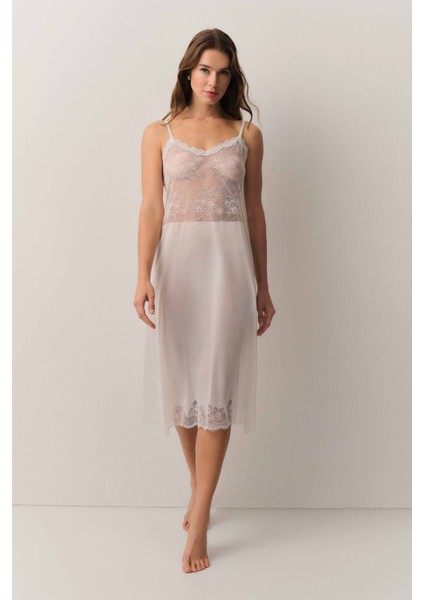 Antique Dantelli Uzun Gecelik