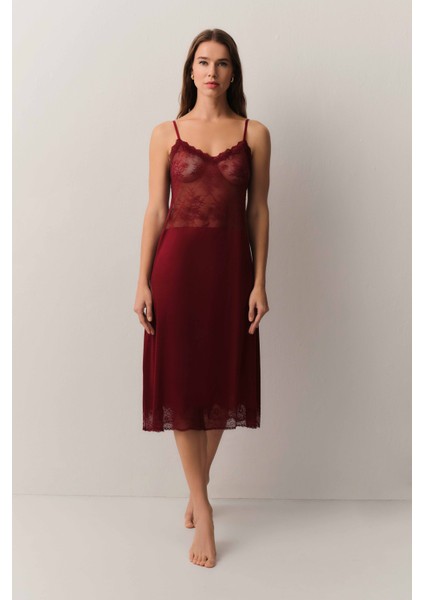 Antique Dantelli Uzun Gecelik