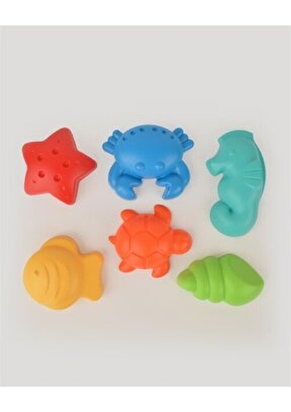 Lc 6'lı Deniz Hayvanları Kum Kalıbı Güvenli Oyuncak 12 cm 18+ Yaş İçin