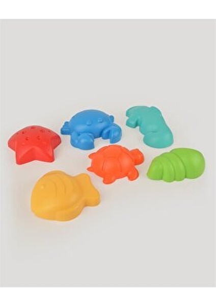 Lc 6'lı Deniz Hayvanları Kum Kalıbı Güvenli Oyuncak 12 cm 18+ Yaş İçin