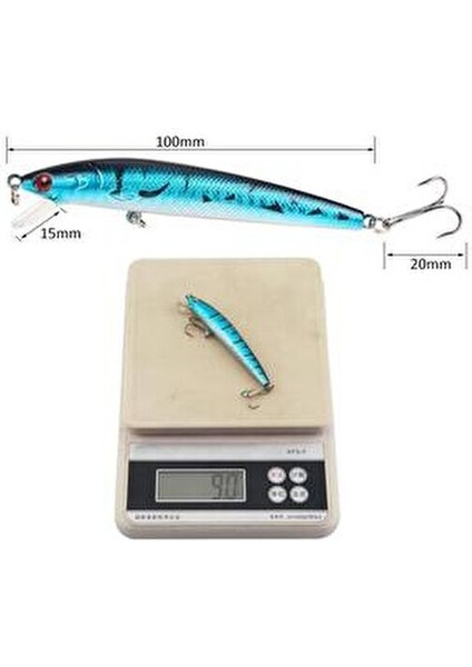 10 Adet 10CM 9gr Rapala Minnow Sahte Olta Yem Seti 10 Farklı Renk Gerçekçi Görünüm Karbon Çelik İğne