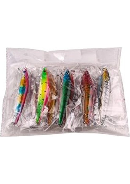 10 Adet 10CM 9gr Rapala Minnow Sahte Olta Yem Seti 10 Farklı Renk Gerçekçi Görünüm Karbon Çelik İğne