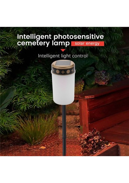 Mezarlık Için Beyaz Mezar Mum Aydınlatma ile Mezar Güneş Işıkları LED Mezar Işık 4 Pcs (Yurt Dışından) indirimleri