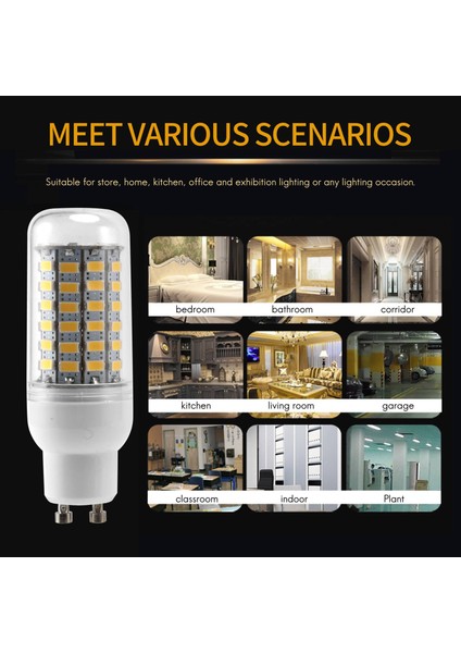 GU10 10W 5730 Smd 69 LED Ampul LED Mısır Işık LED Lamp Enerji Tasarrufu 360 Derece 200-240V Beyaz (Yurt Dışından) fırsatları