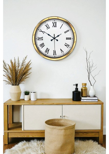 Zentime 40 cm Gold Lüks Duvar Saati