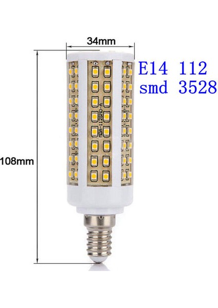 4x E14 5 5W 112 LED Smd Işık Sıcak Beyaz Mısır Lamba Ampulü (Yurt Dışından) fiyatları