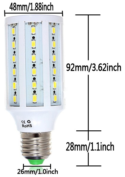 4pcs E27 15W 5630SMD LED Saf Beyaz Mısır Ampul Lambası 220V (Yurt Dışından) fiyatları