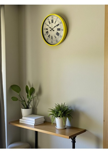 Zentime 36 cm Sarı Dekoratif Duvar Saati fırsatları