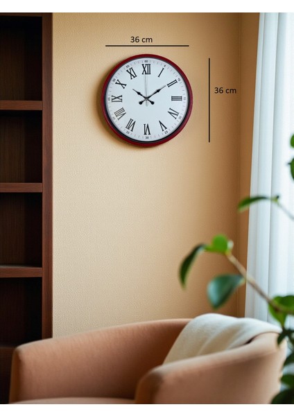 Zentime 36 cm Kırmızı Dekoratif Duvar Saati indirimleri