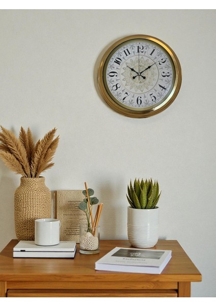 Zentime 40 cm Gold Lüks Duvar Saati