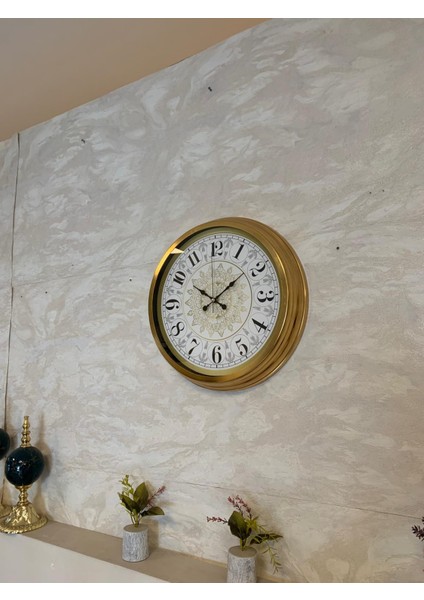 Zentime 40 cm Gold Lüks Duvar Saati modelleri