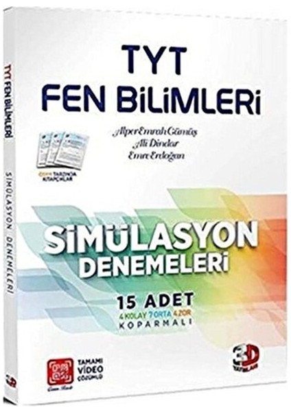 TYT Fen Bilimleri 15'li Simülasyon Denemeleri Tamamı Video Çözümlü Sınav Bilgisi fiyatları