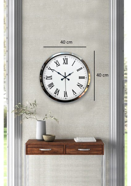 Zentime 40 cm Krom Elegance Duvar Saati indirimleri