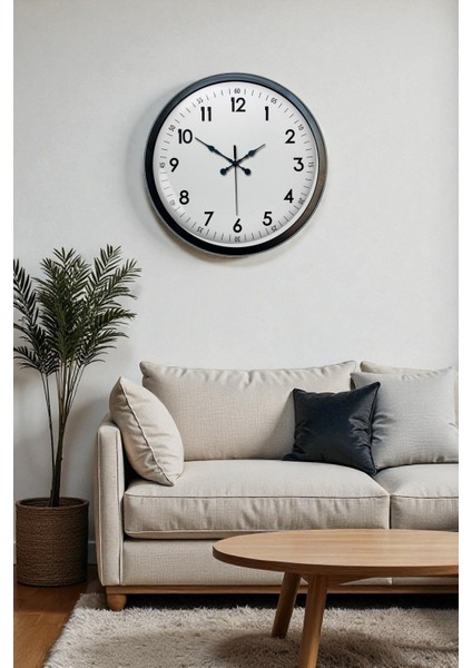 Zentime 40 cm Siyah Şık Duvar Saati