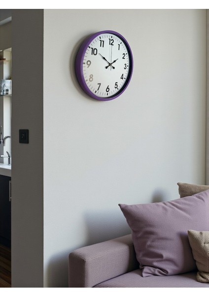 Zentime 36 cm Mor Dekoratif Duvar Saati modelleri