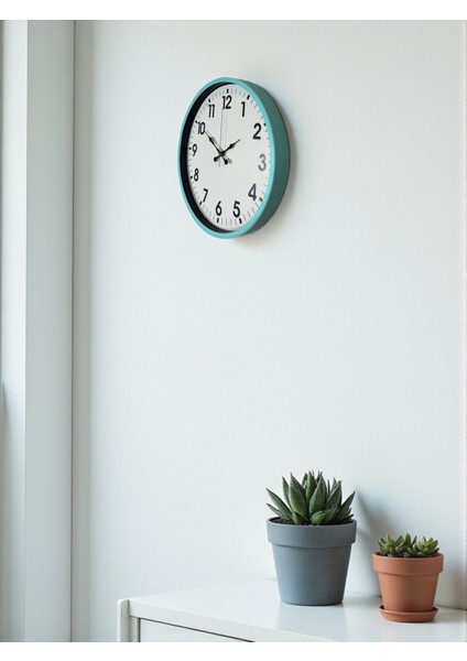 Zentime 36 cm Turkuaz Dekoratif Duvar Saati modelleri