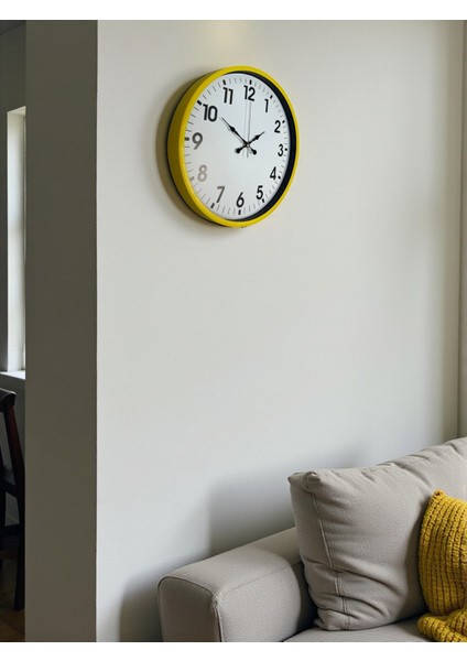 Zentime 36 cm Sarı Dekoratif Duvar Saati modelleri