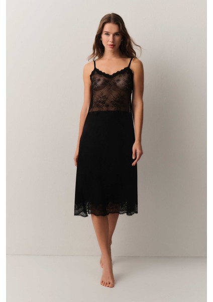 Antique Dantelli Uzun Gecelik