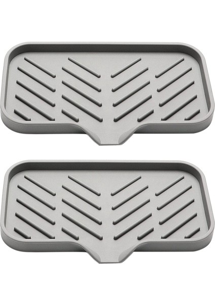 2x Silikon Mutfak Sabunu Tepsisi, Lavabo Tepsisi Drenaj Sünger Rafı, Lavabo Depolama Tepsisi, Sünger Sabunluk Scrubber Için Kullanılan (Yurt Dışından)
