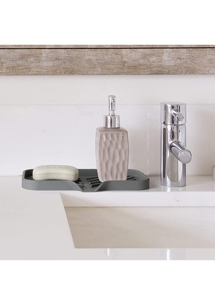 2x Silikon Mutfak Sabunu Tepsisi, Lavabo Tepsisi Drenaj Sünger Rafı, Lavabo Depolama Tepsisi, Sünger Sabunluk Scrubber Için Kullanılan (Yurt Dışından) modelleri