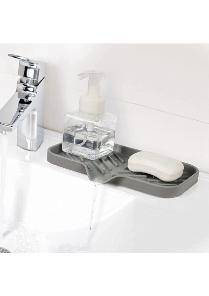 2x Silikon Mutfak Sabunu Tepsisi, Lavabo Tepsisi Drenaj Sünger Rafı, Lavabo Depolama Tepsisi, Sünger Sabunluk Scrubber Için Kullanılan (Yurt Dışından) fırsatları