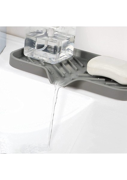 2x Silikon Mutfak Sabunu Tepsisi, Lavabo Tepsisi Drenaj Sünger Rafı, Lavabo Depolama Tepsisi, Sünger Sabunluk Scrubber Için Kullanılan (Yurt Dışından) indirimleri