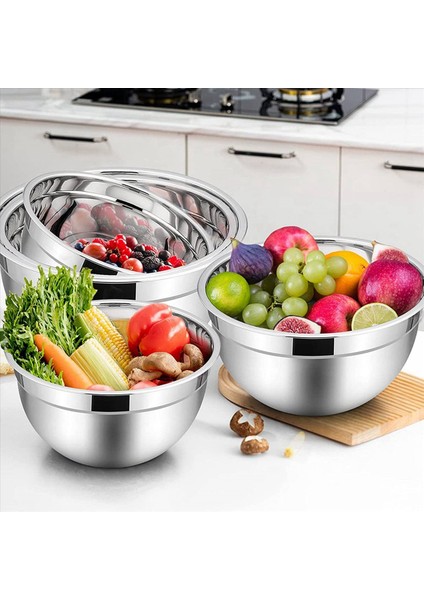 10 Adet Karıştırma Kasesi, Hava Geçirmez Kapaklı Paslanmaz Çelik Istiflenebilir Salata Kasesi, Mutfak Pişirme Pişirme Için Servis Kasesi, Vb. (Yurt Dışından) modelleri