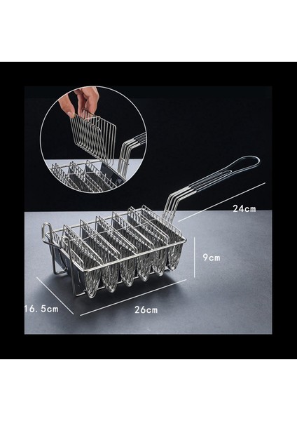6 Izgara Mutfak Kızarmış Pişirme Patates Kızartması Sepeti Tortilla Kızartma Sepeti Derin Yağ Fritöz Sepeti Paslanmaz Çelik (Yurt Dışından) indirimleri