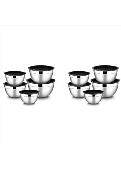 10 Adet Karıştırma Kasesi, Hava Geçirmez Kapaklı Paslanmaz Çelik Istiflenebilir Salata Kasesi, Mutfak Pişirme Pişirme Için Servis Kasesi, Vb. (Yurt Dışından) indirimleri