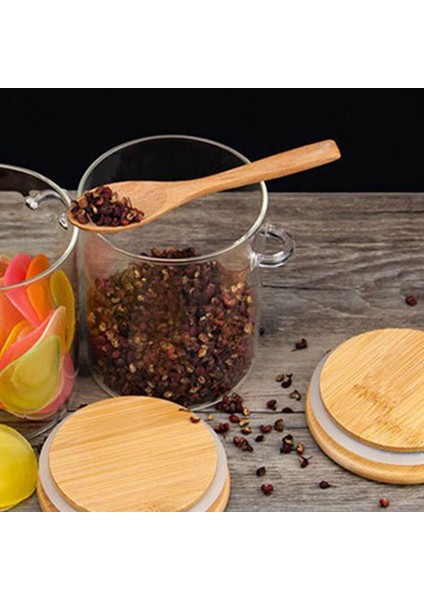 Mutfak Depolama Için Bambu Kapaklı ve Kaşık Kavanozlu 2 Adet (Yurt Dışından) fiyatları