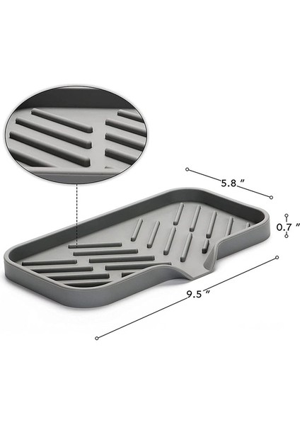 4x Silikon Mutfak Sabunu Tepsisi, Lavabo Tepsisi Drenaj Sünger Rafı, Lavabo Depolama Tepsisi, Sünger Sabunluk Scrubber Için Kullanılan (Yurt Dışından) indirimleri