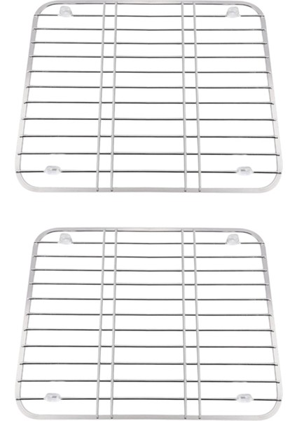 2x Paslanmaz Çelik Lavabo Damlalıklı Raf Çok Fonksiyonlu Mutfak Meyve Sebze Bulaşık Kurutma Rafı (Yurt Dışından)