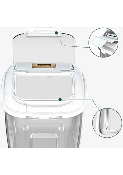 5 kg Mutfak Konteyner Kova Böcek Geçirmez Nem Geçirmez Pirinç Kutusu Tahıl Mühürlü Kavanoz Ev Depolama Pet Köpek Maması Mağaza Kutusu-A (Yurt Dışından) fırsatları