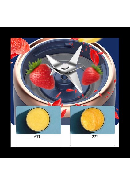 6 Bıçaklı Taşınabilir Meyve Sıkacağı Bardağı Sıkacağı Meyve Fincan Otomatik Küçük Elektrikli Meyve Sıkacağı Smoothie Blenderı Mutfak Robotu, Bir (Yurt Dışından)