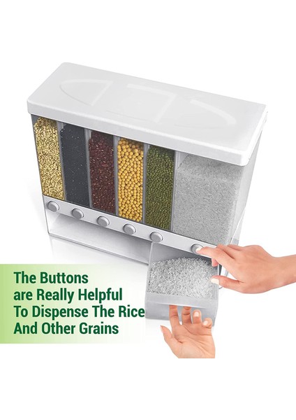 Kuru Gıda Dispenseri Tahıl Kabı-Pirinç Dispenseri 22 Kiloluk Kiler ve Mutfak Saklama Kovası (Beyaz) (Yurt Dışından) fiyatları