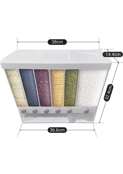 Kuru Gıda Dispenseri Tahıl Kabı-Pirinç Dispenseri 22 Kiloluk Kiler ve Mutfak Saklama Kovası (Beyaz) (Yurt Dışından) fırsatları