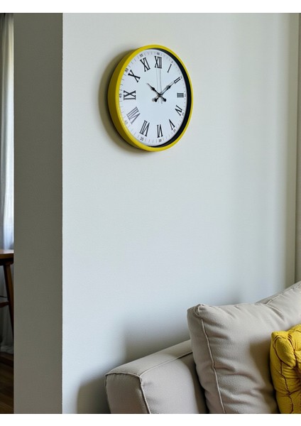 Zentime 36 cm Sarı Dekoratif Duvar Saati modelleri