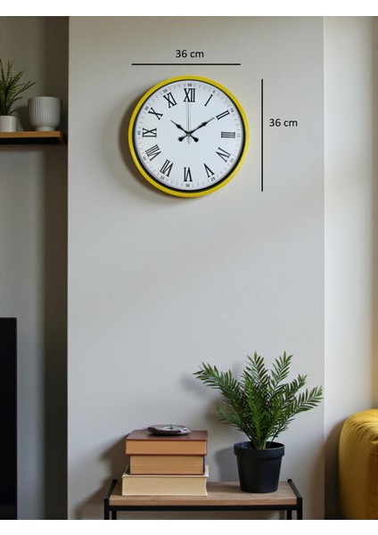Zentime 36 cm Sarı Dekoratif Duvar Saati indirimleri