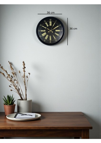 Zentime 36 cm Siyah Dekoratif Duvar Saati indirimleri