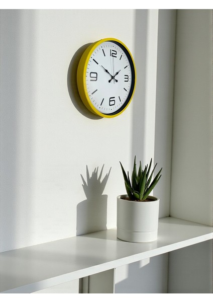 Zentime 36 cm Sarı Dekoratif Duvar Saati modelleri