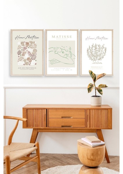 Matisse Üçlü Ahşap Çerçeveli Tablo 50 x 70 modelleri